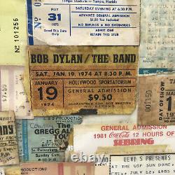 Lrg. Group Of 70s To 90s ROCK CONCERT TICKET STUBS & Others Framed-See Desc