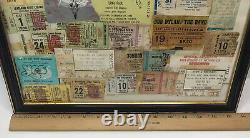 Lrg. Group Of 70s To 90s ROCK CONCERT TICKET STUBS & Others Framed-See Desc