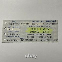 Luther Vandross Anita Baker Pittsburgh Civic Arena Concert Ticket Stub Dec 1988