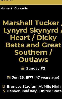 Lynyrd Skynyrd At Mile High Stadium Colorado Sun Day #2 Sun 06/26/1977