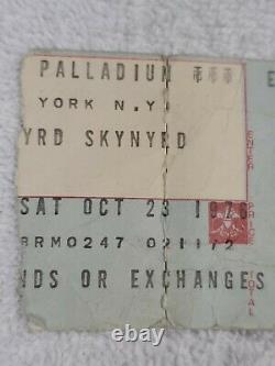 Lynyrd Skynyrd Orig 1976 Concert Ticket Stub Palladium NYC 1 More From The Road