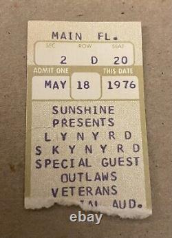 Lynyrd Skynyrd/outlaws Rare Concert Ticket Stub Columbus, Oh 05/18/1976