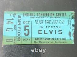MAIN FLOOR ELVIS Concert Ticket Stub Indianapolis October 5, 1974
