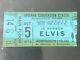 Main Floor Elvis Concert Ticket Stub Indianapolis October 5, 1974