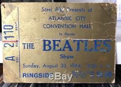 MEGA RARE The Beatles Concert Ticket Stub 1964 Atlantic City GOLD Ringside