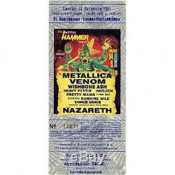 METALLICA Concert Ticket Stub GERMANY 1985 METAL HAMMER FESTIVAL CLIFF BURTON