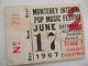 Monterey Pop Festival 1967 Concert Stub Saturday #2 Ticket Janis Joplin