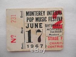 MONTEREY POP FESTIVAL 1967 CONCERT STUB Saturday #2 Ticket JANIS JOPLIN