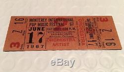 MONTEREY POP FESTIVAL Concert Ticket Stub UNUSED 1967 CALIFORNIA JANIS JOPLIN