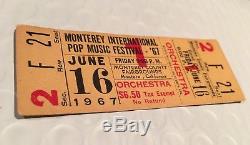 MONTEREY POP FESTIVAL Concert Ticket Stub UNUSED 1967 ERIC BURDON CALIFORNIA