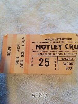 MOTLEY CRUE AUTHENTIC 1984 CONCERT T SHIRT With TICKET STUB