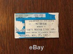 MOTORHEAD Concert Ticket Stub, 1985, Wendy O Williams, Megadeth, Lemmy, Rare