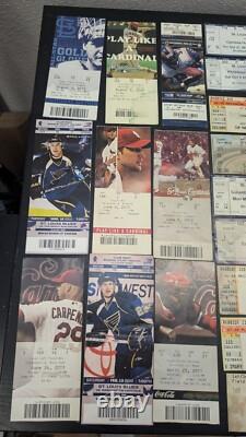 Massive Lot Ticket Stubs Rock Concert Sporting Event Kiss Aersosmith Cards Blues