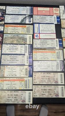 Massive Lot Ticket Stubs Rock Concert Sporting Event Kiss Aersosmith Cards Blues