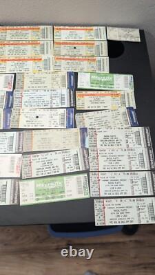 Massive Lot Ticket Stubs Rock Concert Sporting Event Kiss Aersosmith Cards Blues