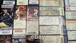 Massive Lot Ticket Stubs Rock Concert Sporting Event Kiss Aersosmith Cards Blues