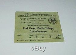 Mega/RARE/1969/PINK FLOYD/ PRETTY THINGS/ STEAMHAMMER/German/Concert/Ticket/Stub