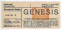 Mega Rare GENESIS 4/4/75 Munich Germany Concert Ticket Stub