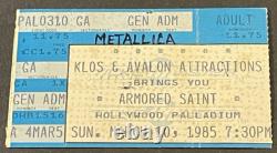 Metallica / Armored Saint 3-10-1985 Concert Ticket Stub Ride The Lightning Tour