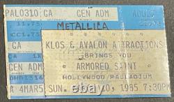Metallica / Armored Saint 3-10-1985 Concert Ticket Stub Ride The Lightning Tour