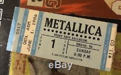 Metallica Concert Ticket Stub 1986 Signed Master Of Puppets Cliff Burton RARE