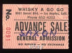 Metallica / Saxon 3-27-1982 Concert Ticket Stub Whisky A Go Go 2nd Show Ever