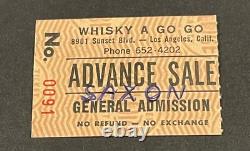 Metallica / Saxon 3-27-1982 Concert Ticket Stub Whisky A Go Go 2nd Show Ever
