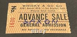 Metallica / Saxon 3-27-1982 Concert Ticket Stub Whisky A Go Go 2nd Show Ever