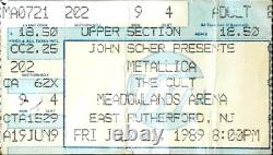 Metallica The Cult Meadowlands East Rutherford Concert Ticket Stub 7/21/1989
