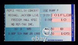 Michael Jackson Bad Tour Concert Ticket Stub Freedom Hall Louisville 3/20/1988