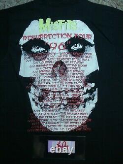 Misfits Resurrection Tour'96 Concert T Shirt Glow Skull Autographed Ticket Stub