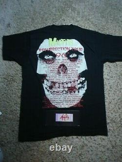 Misfits Resurrection Tour'96 Concert T Shirt Glow Skull Autographed Ticket Stub