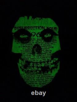 Misfits Resurrection Tour'96 Concert T Shirt Glow Skull Autographed Ticket Stub