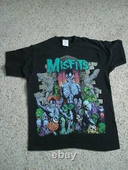 Misfits Resurrection Tour'96 Concert T Shirt Glow Skull Autographed Ticket Stub