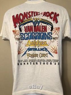 Monsters of Rock Concert T Shirt 1988 Van Halen Dokken Metallica Ticket Stub