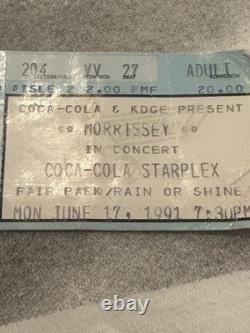 Morrissey Kill Uncle 1991 Tour Dallas Concert OG T Shirt and Ticket Stub HTF