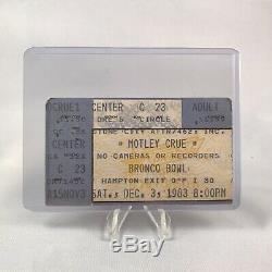 Motley Crue Bronco Bowl Mustang Oklahoma Concert Ticket Stub Vintage Dec 3 1983