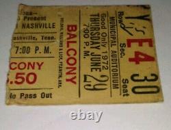 My Rolling Stones Stevie Wonder 1972 Concert Ticket Stub Nashville, Tn. Make Offer