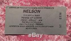 NELSON 1991 LIVE in CONCERT Vintage Ticket Stub ULTRA RARE Orpheum Presents