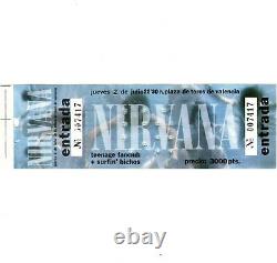 NIRVANA Concert Ticket Stub VALENCIA SPAIN 7/2/92 KURT COBAIN NEVERMIND TOUR