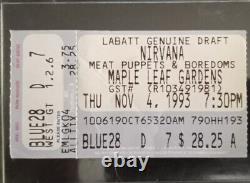 NIRVANA Kurt Cobain 1993 Concert Ticket Stub Maple Leaf Gardens Toronto