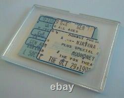 NIRVANA MUDHONEY Concert Ticket Stub 10/29/91 Portland Ore EXCELLENT CONDITION