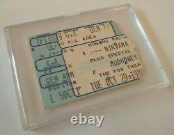 NIRVANA MUDHONEY Concert Ticket Stub 10/29/91 Portland Ore EXCELLENT CONDITION