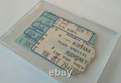 NIRVANA MUDHONEY Concert Ticket Stub 10/29/91 Portland Ore EXCELLENT CONDITION