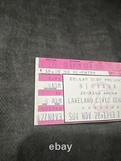 NIRVANA Original IN UTERO Tour Concert Ticket Stub 10/28/1993 Kurt Cobain RARE