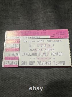 NIRVANA Original IN UTERO Tour Concert Ticket Stub 10/28/1993 Kurt Cobain RARE