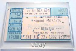 NIRVANA Ticket Stub 8/22/92 NO ON 9 Benefit Concert Portland Meadows RARE Mint