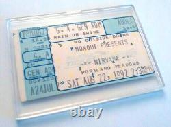 NIRVANA Ticket Stub 8/22/92 NO ON 9 Benefit Concert Portland Meadows RARE Mint