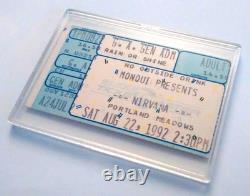 NIRVANA Ticket Stub 8/22/92 NO ON 9 Benefit Concert Portland Meadows RARE Mint