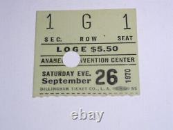 Neil Diamond Linda Ronstadt Concert Ticket Stub Vintage 1970 Anaheim Conv Center